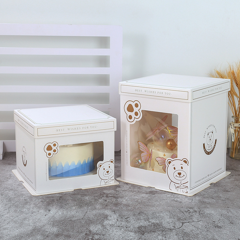 Wholesale Birthday Cake Baking Box 6 Inches 81012 Heightened Barbie Three-In-One Window Mousse Baking Packaging Box