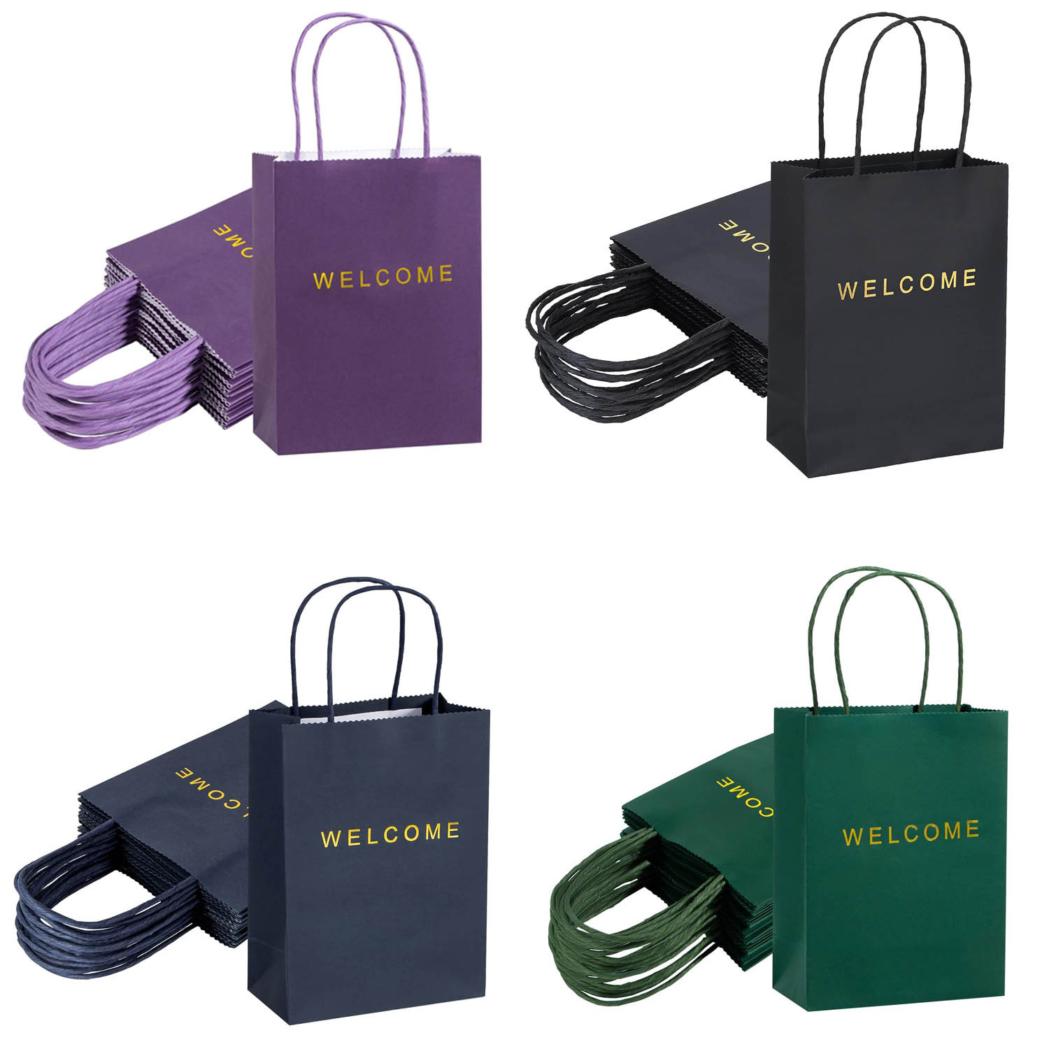 Amazon Welcome English White Cowhide Gift Paper Bag Portable Gift Packaging Clothing Gift Packaging Gift Bag