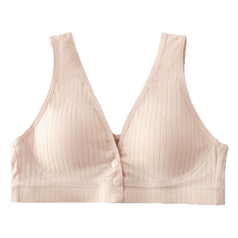 Nursing Bra Pure Cotton Thin Vest for Pregnant Women Nursing Underwear Without Steel Ring Front Opening Buckle plus size Breathable Nursing Bra