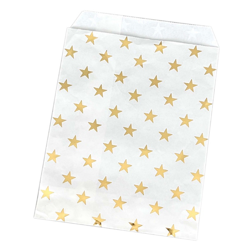 Ins Simple Silver Gold Premium Star Bronzing Paper Bag Gift Packaging Bag Card Kraft Paper Packaging Material