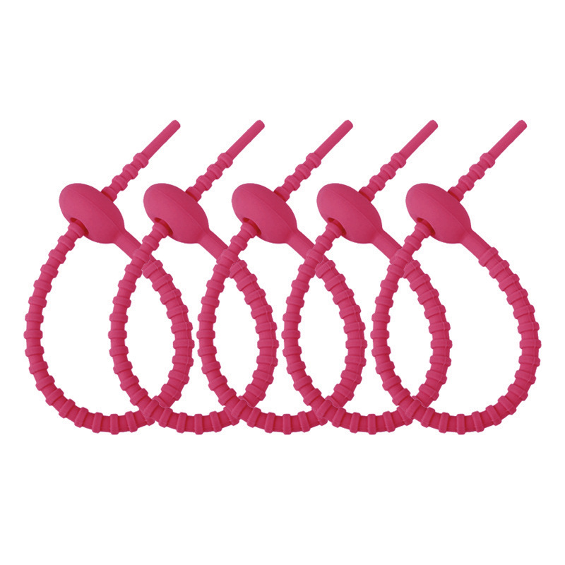 Picture of 215mm silicone cable tie data line storage finishing winder DIY key chain jewelry pendant color lanyard