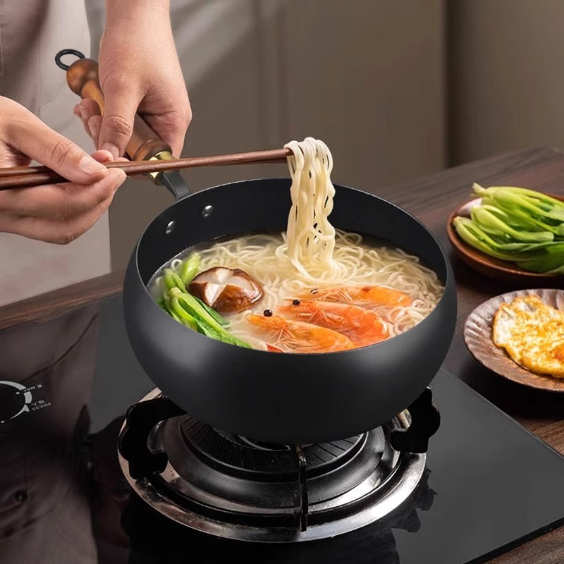 Ancient Belly Pot Authentic Zhangqiu Non-stick Iron Pot Small Wok 24CM Small Iron Pot Hand Forged Stew Pot