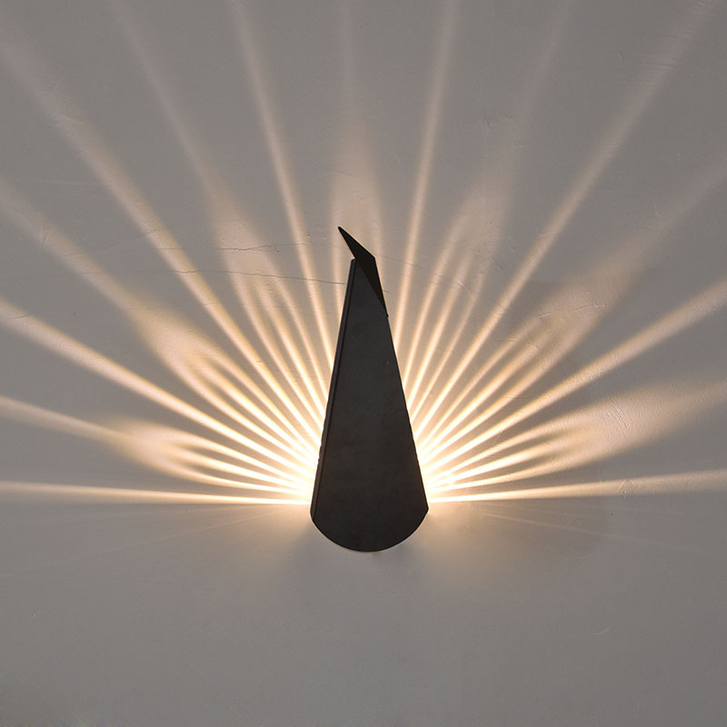 Picture of Wall Lamp Bedroom Bedside Lamp Nordic Living Room Background Wall Creative Aisle Corridor Modern Simple Decoration Peacock Wall Lamp