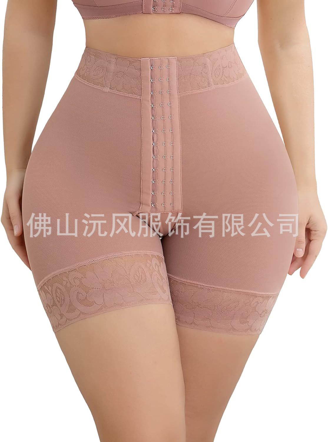 Picture of Cross-border Europe and the United States high waist belly pants lace crotch hip pants row buckle full hip waist crotch body plastic pants