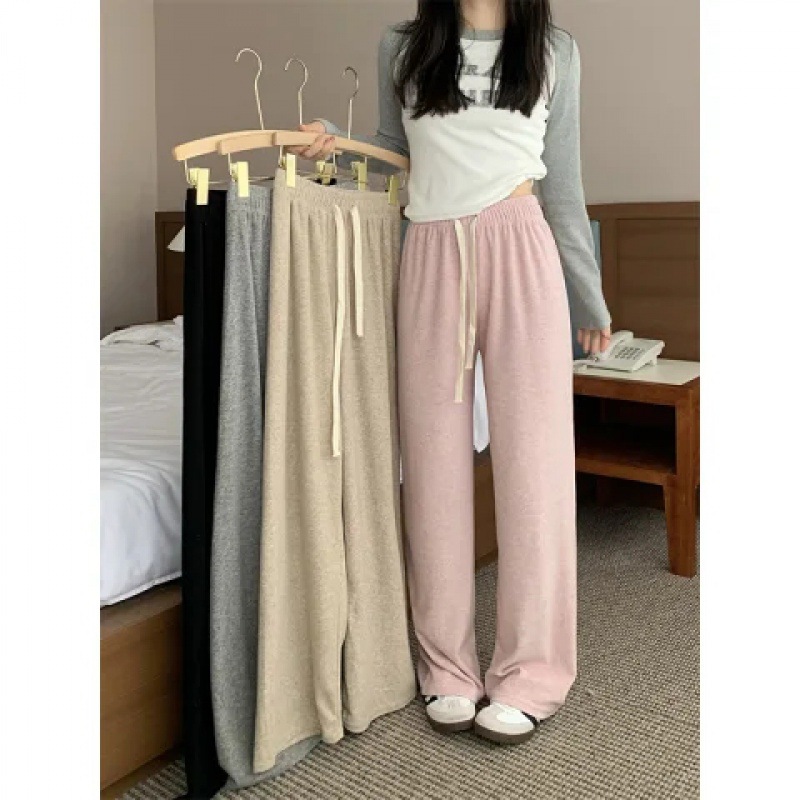 Glutinous Rice Towel Cashmere Pants Wide Leg Pants 2023 New Autumn and Winter High Waist Casual Straight Pants