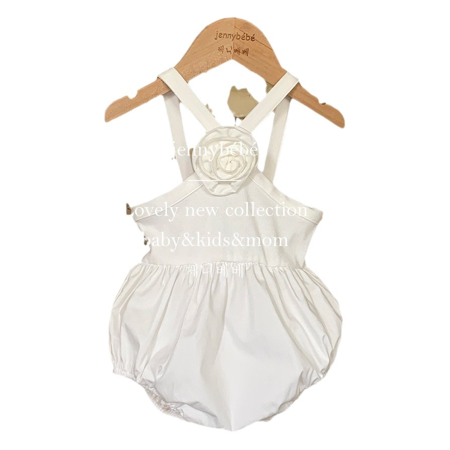 jennybebe25 Summer Ins Style Baby Camellia Climbing Clothes Girl's Neck Hanging dress Korean Style Children's Clothes