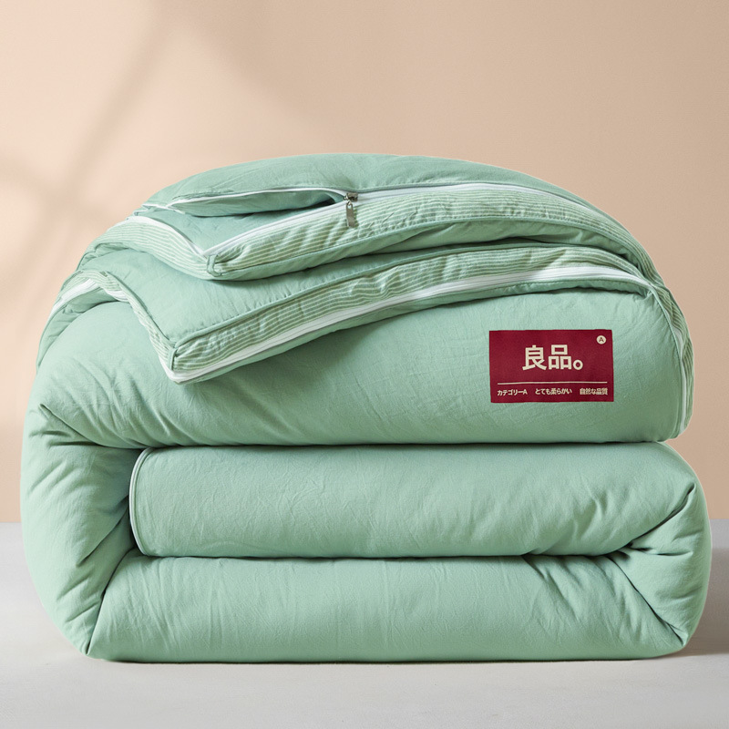 Picture of Class A soybean cotton fiber quilt zipper two-in-one quilt spring and autumn quilt summer quilt student dormitory thickened winter quilt