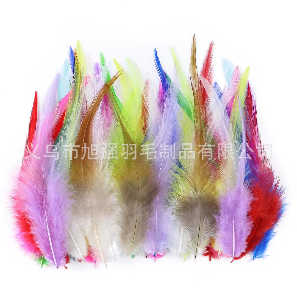 Feather wholesale sharp feather color chicken feather big white tip diy dream catcher handmade crafts earrings clothing accessories