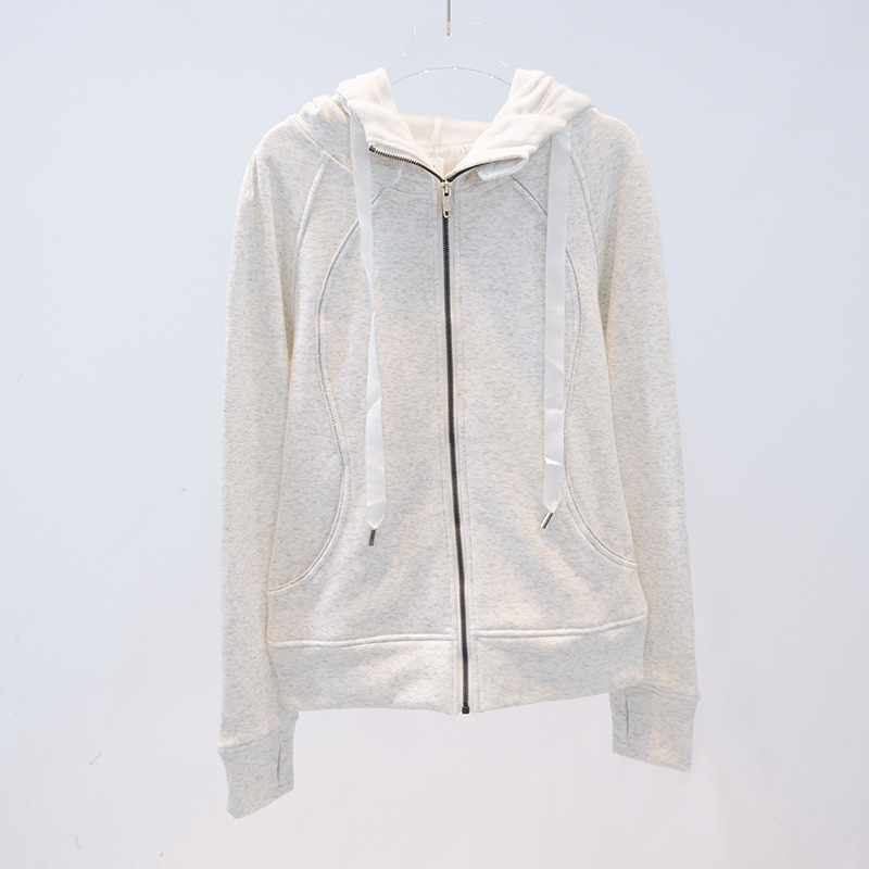 Picture of Autumn and winter fleece warm hooded women's yoga clothing zipper coat sports running fitness leisure long sleeve sweater