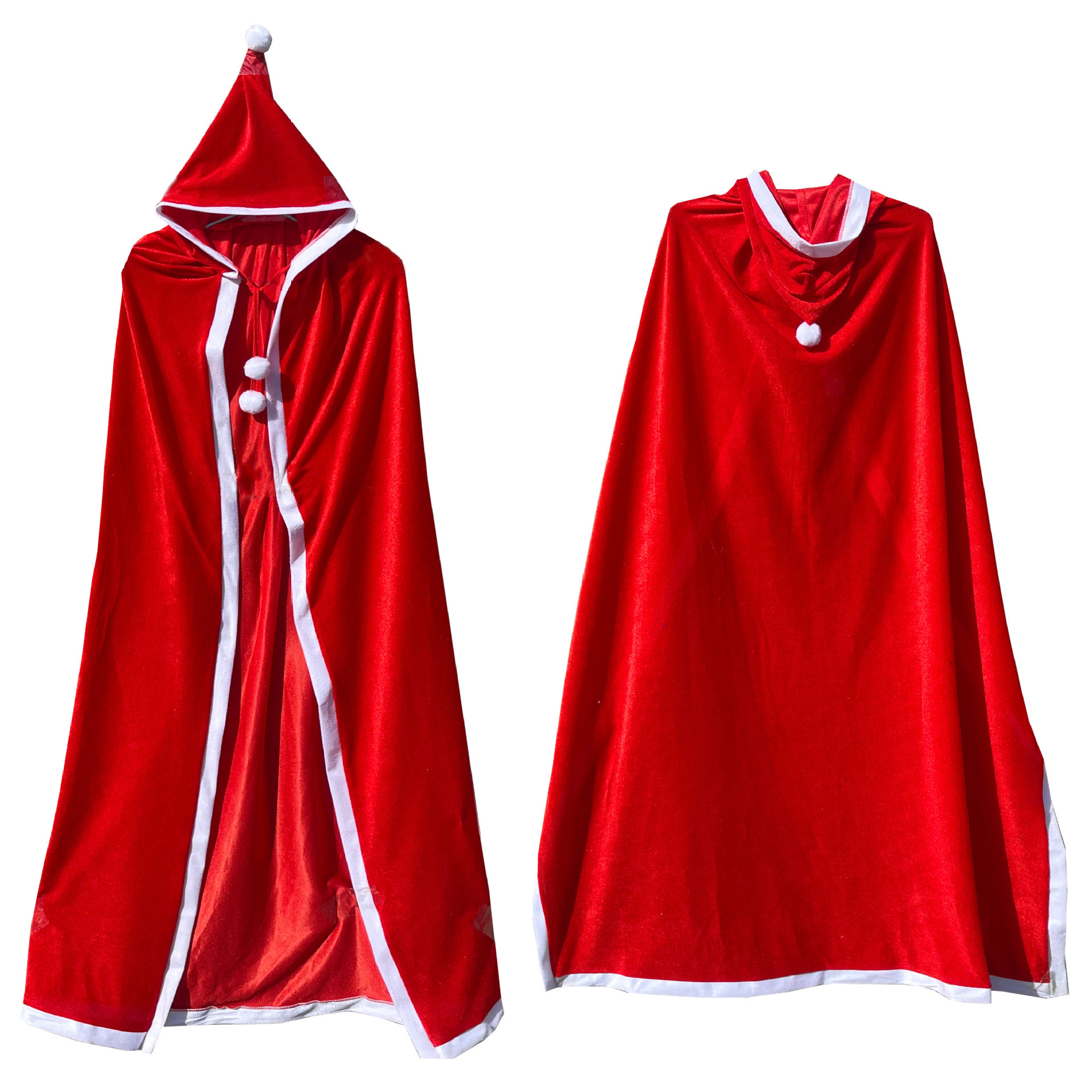 Christmas Cloak Santa Claus Cloak Party Cosplay Costume Saint Red Hooded Cloak