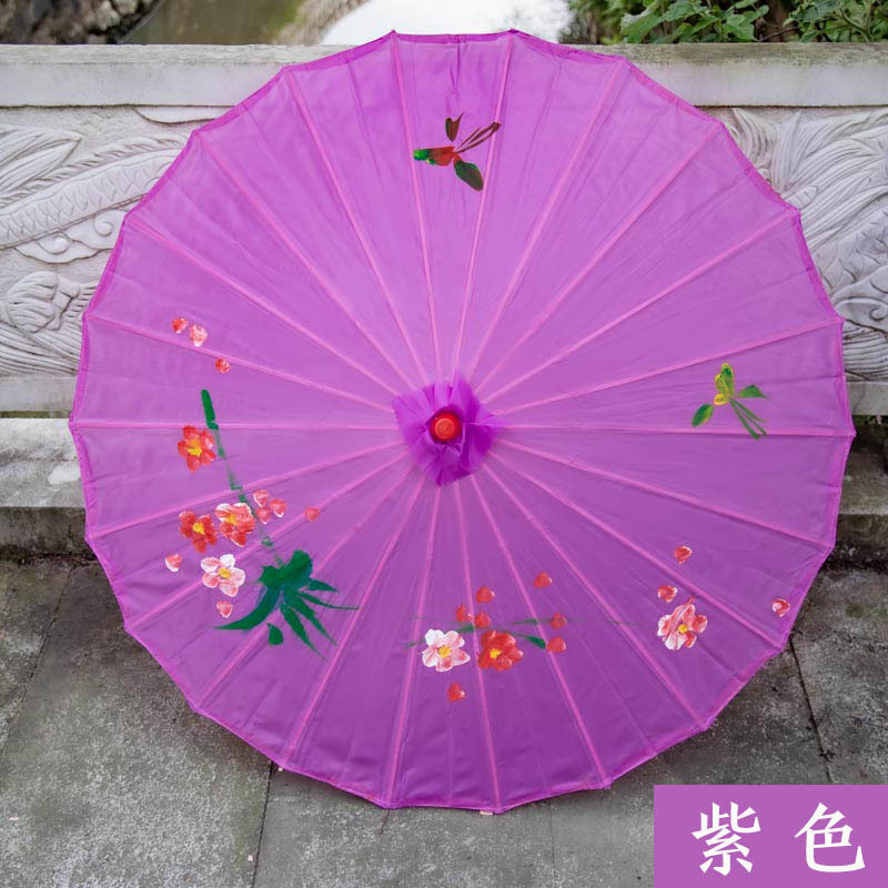 Picture of Classical Craft Umbrella Silk Cloth Outdoor Ceiling Decorative Oil Paper Umbrella Catwalk Dance Props COS Chinese Style Cheongsam Umbrella