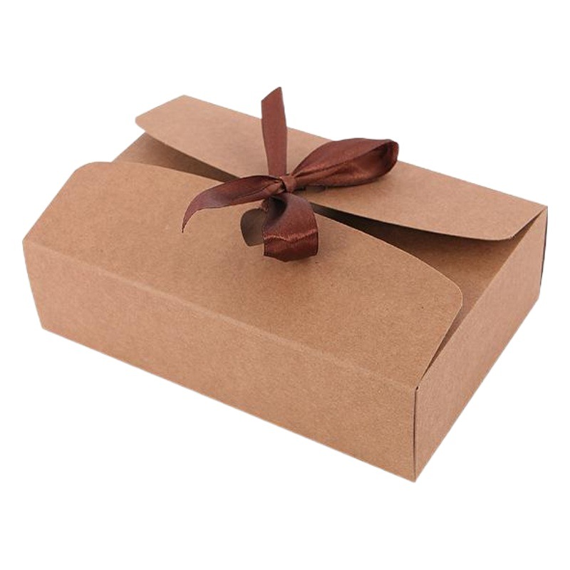 Picture of Cowhide carton gift box custom Rectangular lace bow socks underwear packaging business gift box in stock