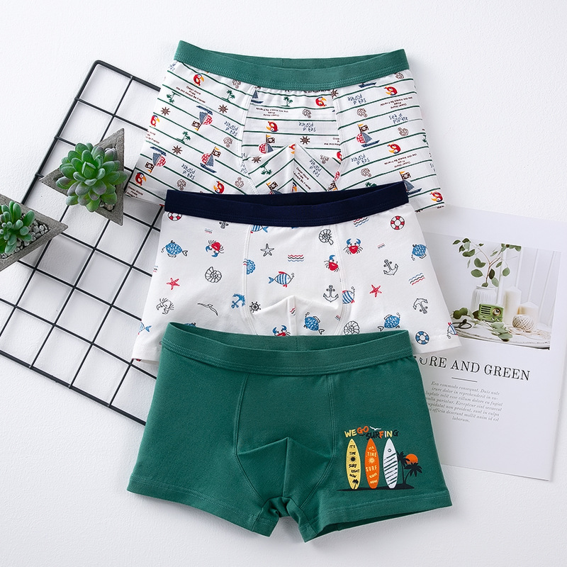 Picture of Boys' underwear children's cotton 50 boxers boys' boxer shorts middle and big children's triangle underwear children's cartoon