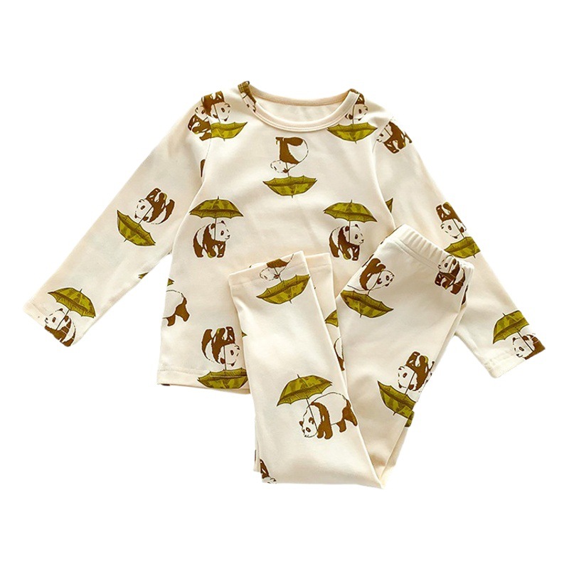 2025 Spring Ins Style Children's Home Clothes Girls' Pajamas suit Boys' Long Sleeve Trousers Baby's Autumn Clothes Long Johns
