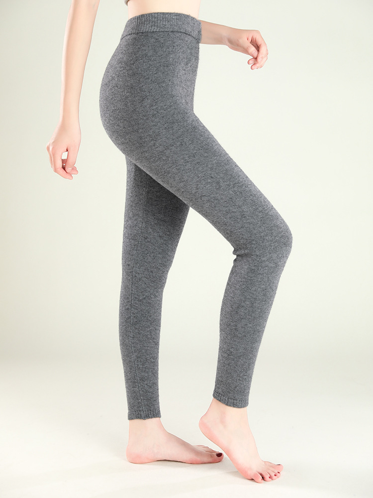 Picture of Women's Autumn and Winter Seamless Thermal Knit Leggings Non-Wool Thickened Inner Knit Pants Four-Way Pants