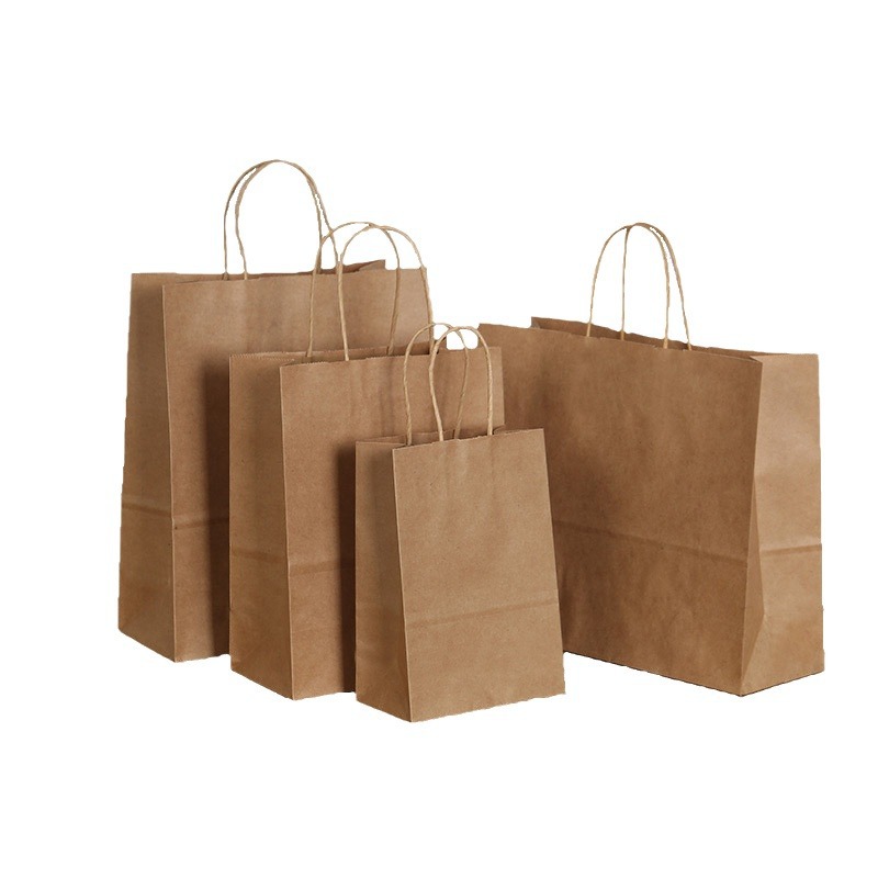 Picture of Spot Kraft Paper Bag Handbag Catering Takeaway Milk Tea Coffee Packaging Bag Clothing Holiday Gift Paper Bag Customization