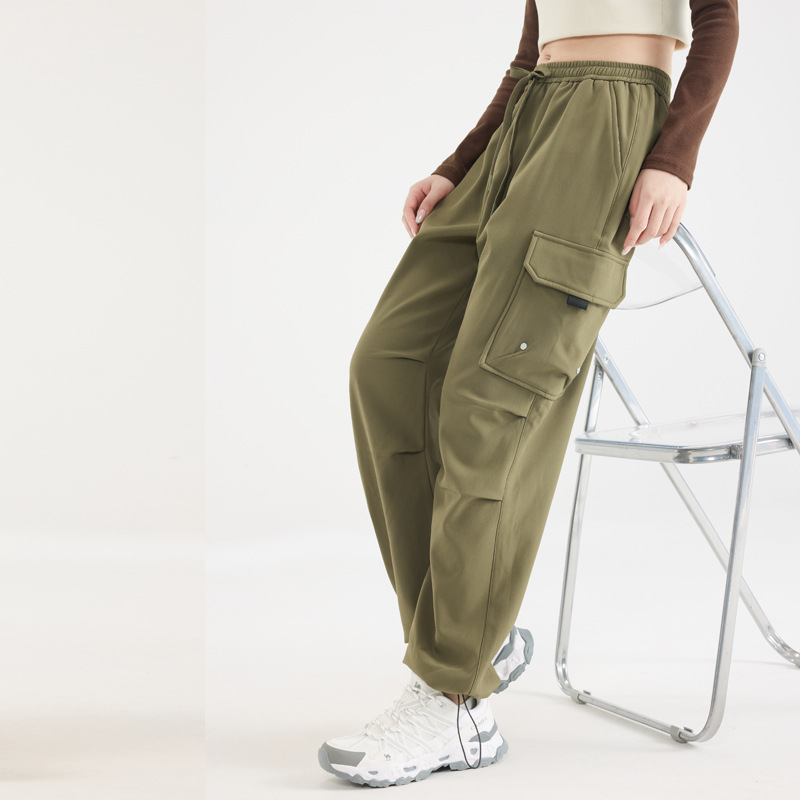 2024 New Outdoor Workwear Casual Pants Soft Shell Pants for Men and Women Fall and Winter fleece-lined Warm Loose All-match Charge Pants