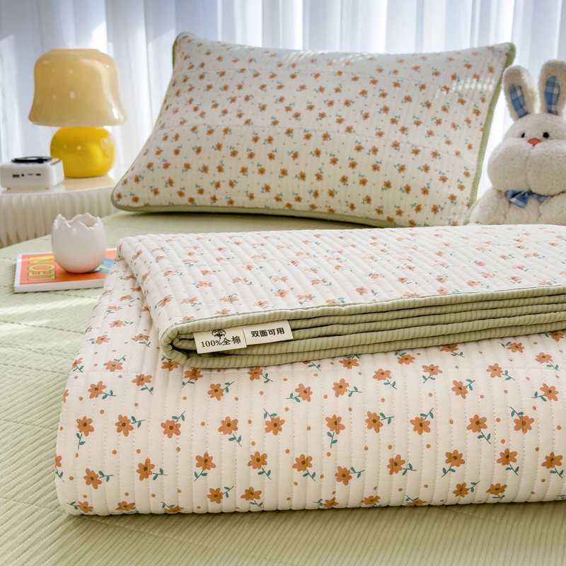 Picture of Cross-border New Ins Style Cotton Bed Cover Soft Waxy Cotton Single-piece Cotton Bed Sheet with Tatami Non-slip Mattress