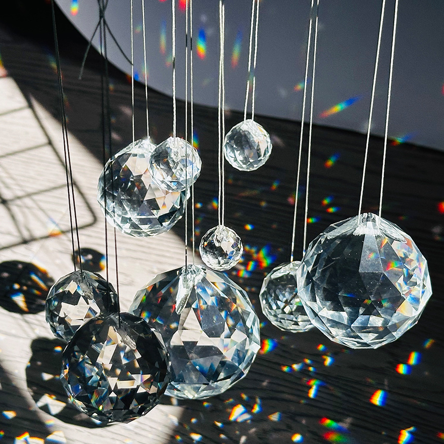 Picture of Wholesale Crystal Lighting Ball 15.20.30.40.50.60.70.80.100 Machine-Grinding Transparent Faceted Crystal Ball