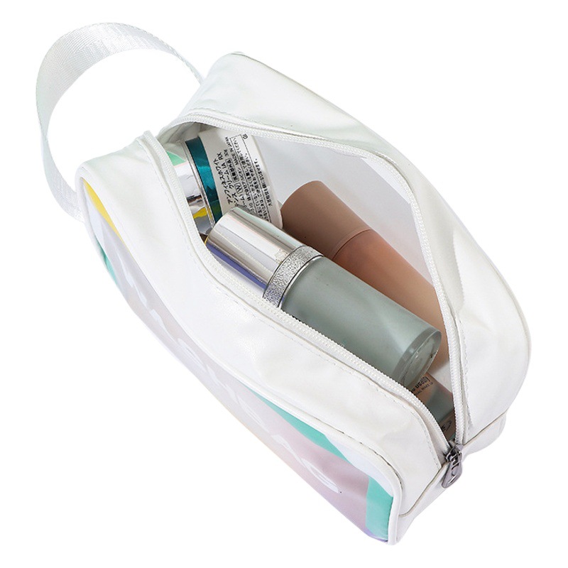 New PU Color Side Toiletry Bag Portable Travel Waterproof Cosmetic Bag Large Capacity Toiletry Bag Storage Bag