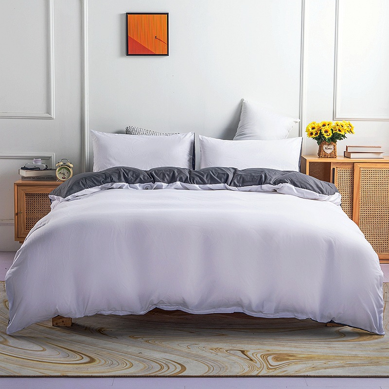 Picture of Amazon plain quilt cover pillowcase three-piece set manufacturers foreign trade in stock cross-border bedding a generation of hair