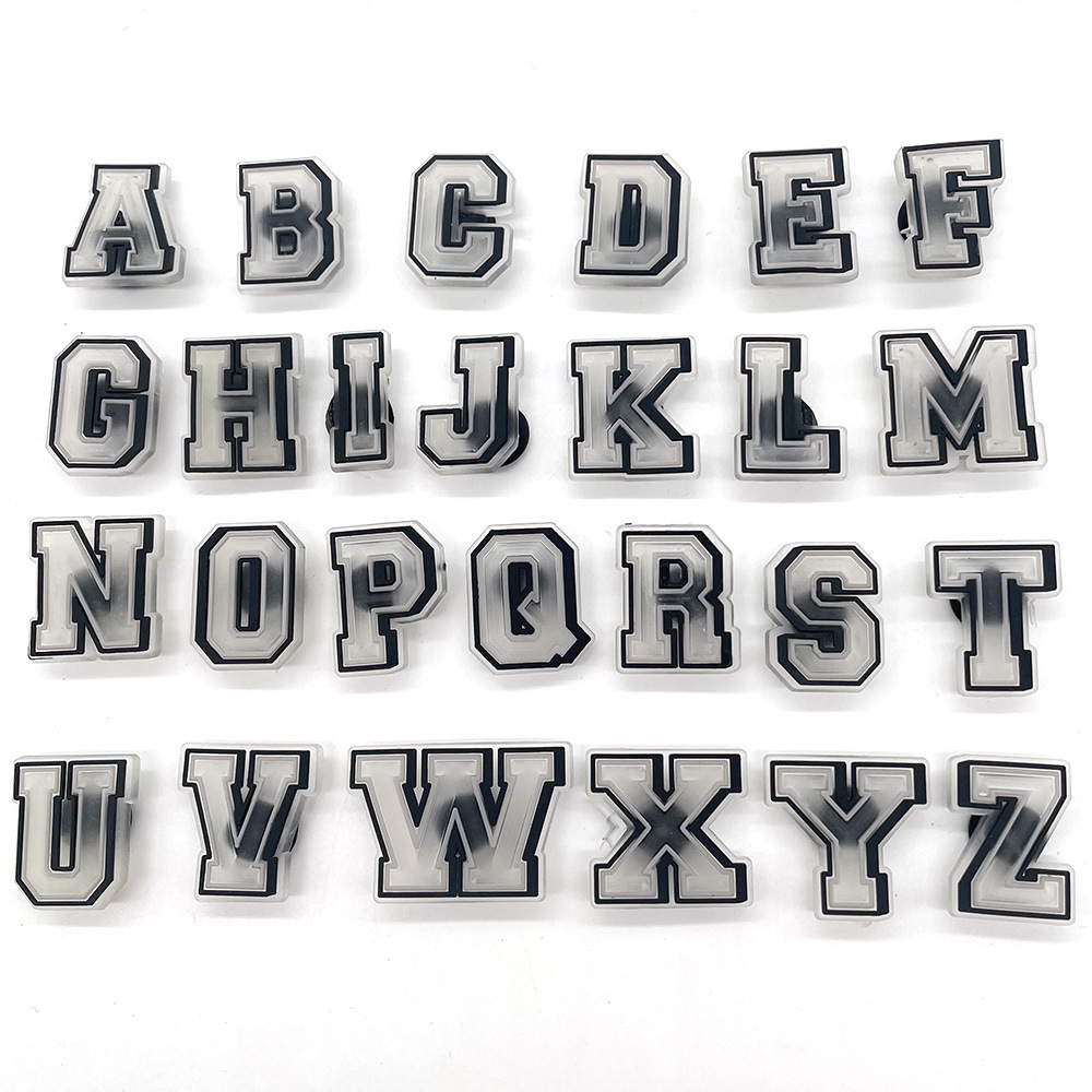 26 fluorescent letters interesting hole shoes shoes flower decorative buckle DIY personality garden shoes jewelry wholesale