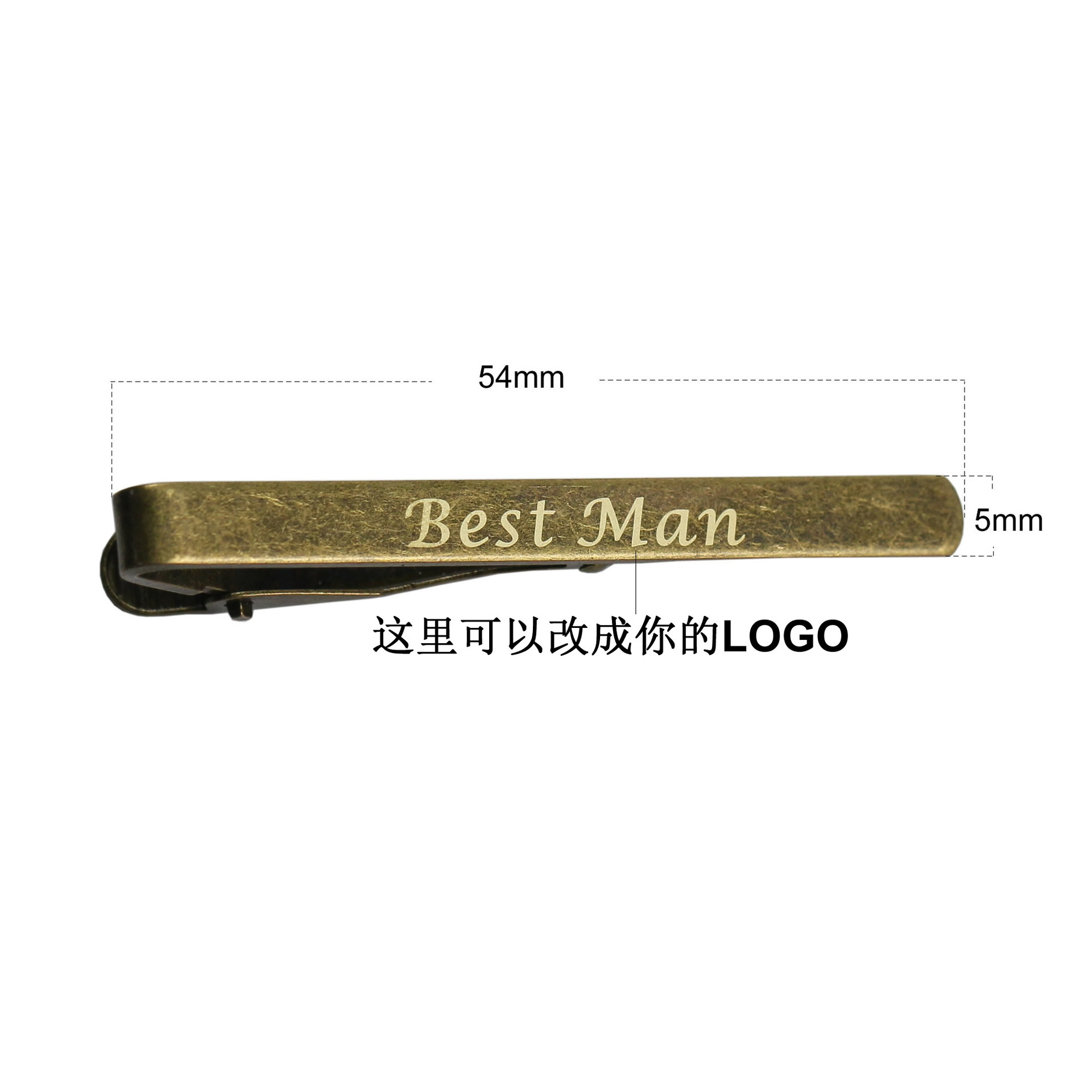 Picture of YB Yabong a lettering LOGO metal brass men's Guangzhou manufacturers a generation of spot tie clip