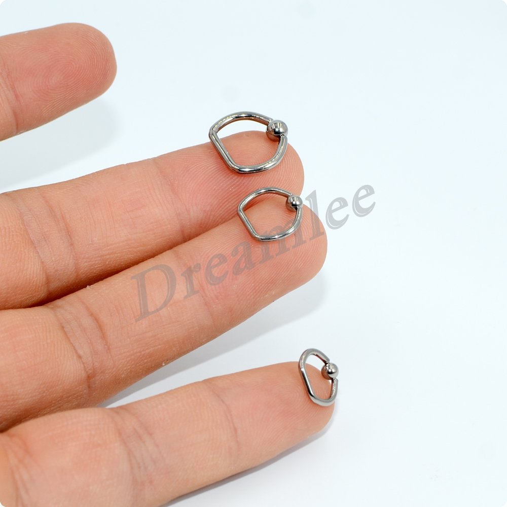Picture of Luyue G23 Pure Titanium D-Shaped Nose Ring Bcr Ring Clip Ball Earrings Nipple Ring Lip Nail Pa Ring Cross-Border Piercing Jewelry