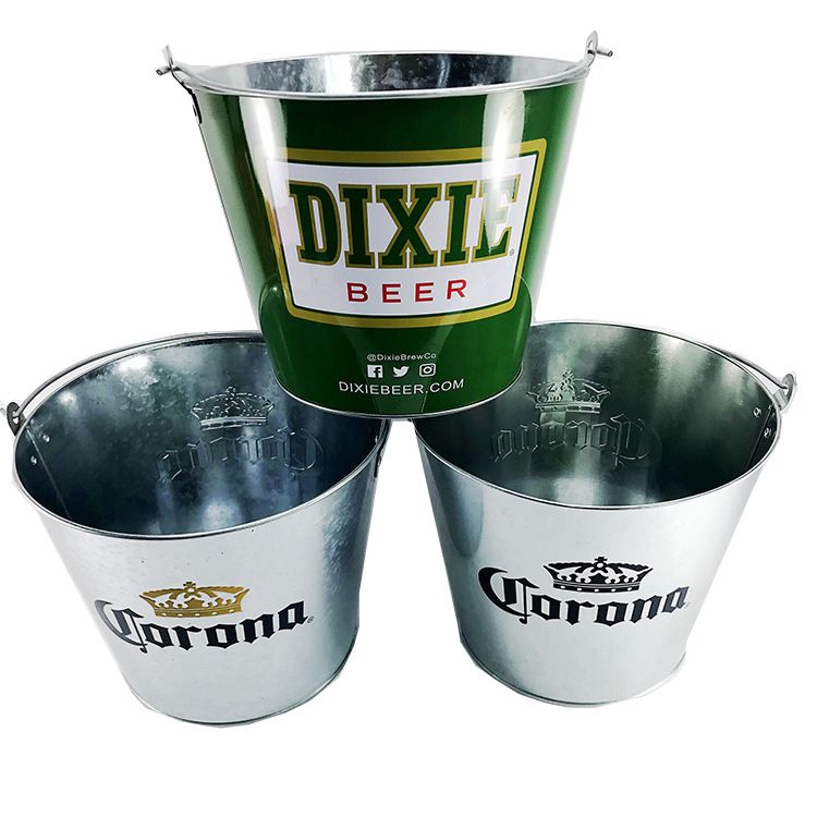 Factory wholesale galvanized iron ice bucket tinplate beer bucket ice bucket 5L ice bucket bar KTV ice bucket