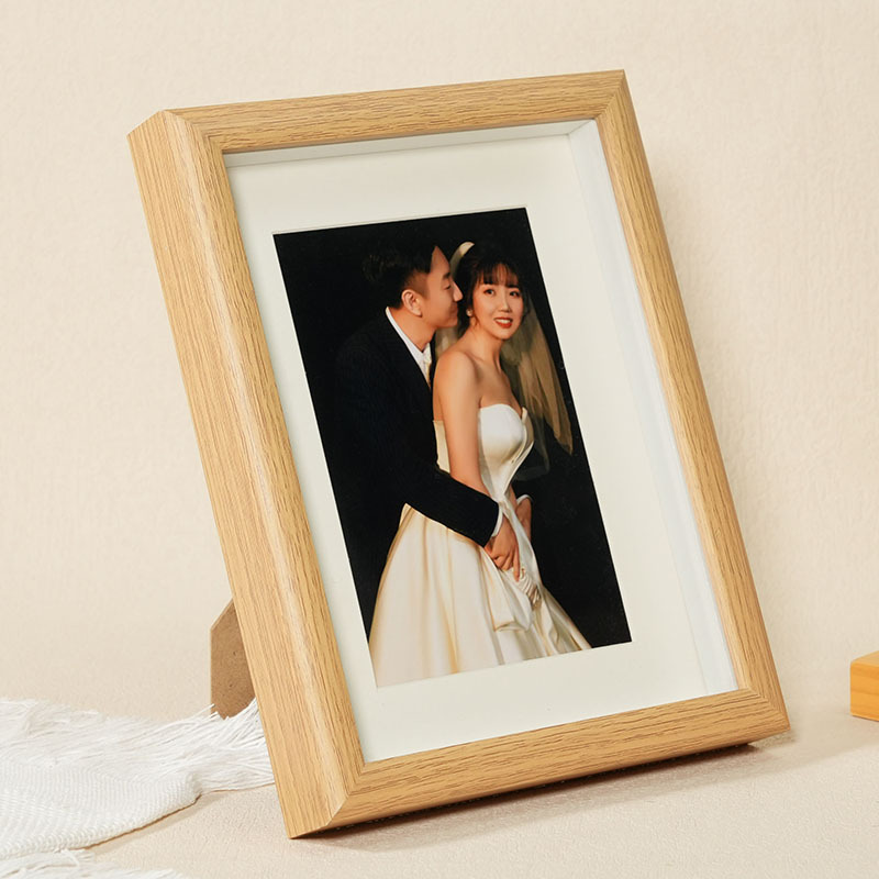 Picture of Wooden hollow glass photo frame table 6 inch 8 inch 10 creative photo diy frame solid wood picture frame wholesale