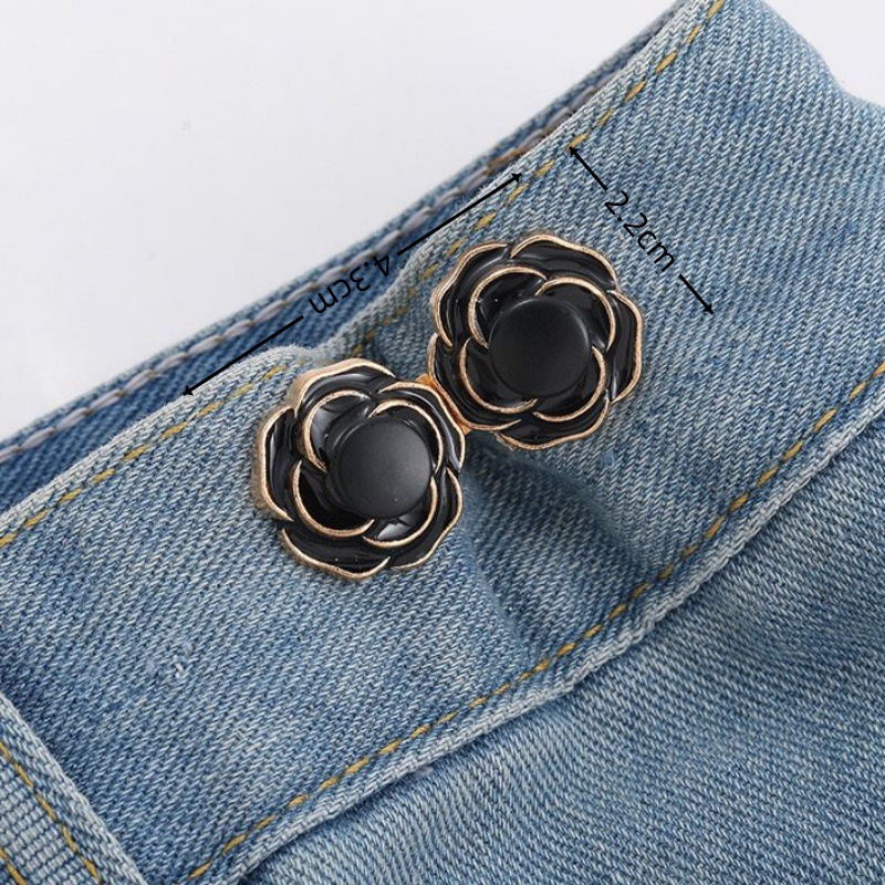 Picture of Chinese Knot Waist Buckle Pair Buckle Flat Bottom Removable Nail-free Seam-free Button Girl's Trouser Skirt Waist Size Change Artifact