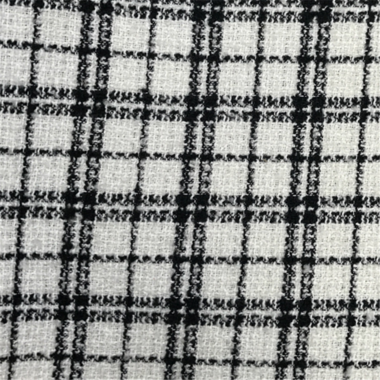 Picture of Textile New woolen plaid fabric black and white plaid clothing cloth wholesale