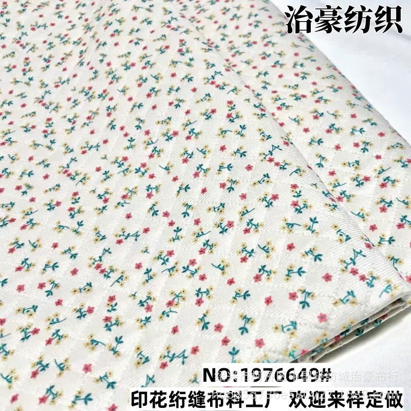Autumn and Winter New Digital Printed Baby Clothes, Stylish Korean Style Quilted Fabric, Outdoor Cotton Clothes, Small Square Quilted Fabric
