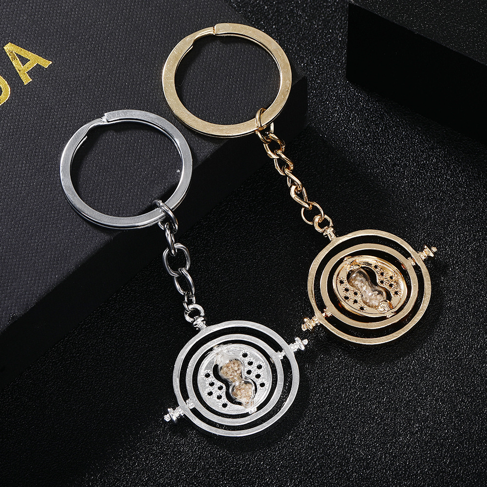 European and American Cross-Border Hot Selling New Peripheral Cross-Border Time Converter Hourglass Key Chain Accessories Car Key Chain