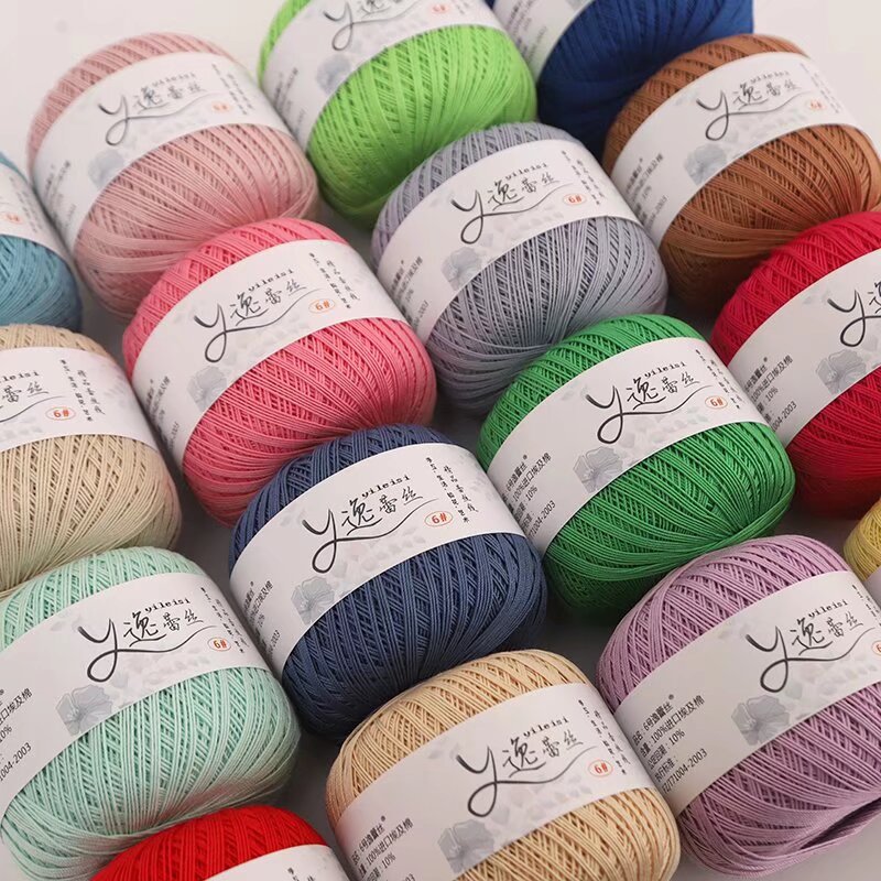 Picture of No. 6 Lace Thread High Twist Cotton Crochet Thread DIY Hand Knitted Irish Summer Thin Thread Material Package