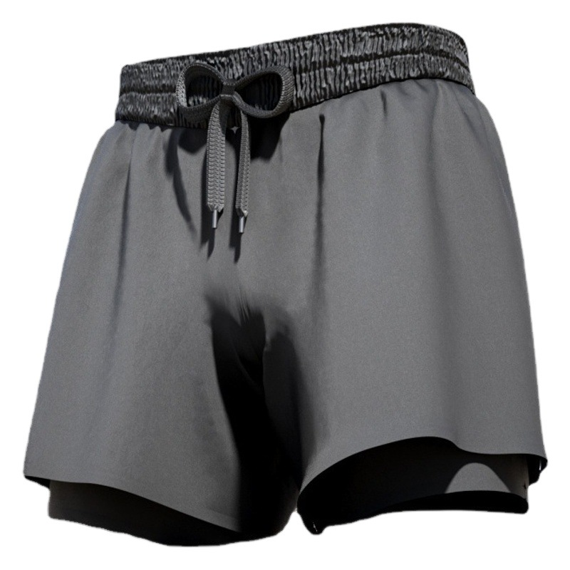 Picture of Men's Double-Layer Swimming Trunks Boxer Adult Quick-Drying Anti-Embarrassment Swimming Trunks Beach Trunks Hot Spring Swimming Equipment Set