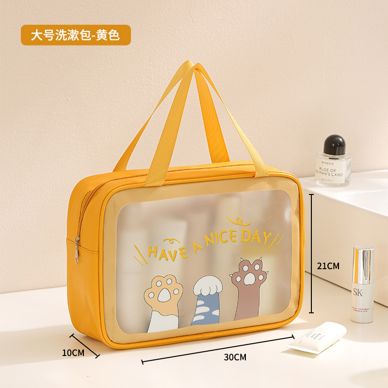 Picture of Waterproof Wash Bag Large Capacity Travel Cosmetic Storage Bag High-grade Sense Portable Transparent PVC Wash Bag for Women