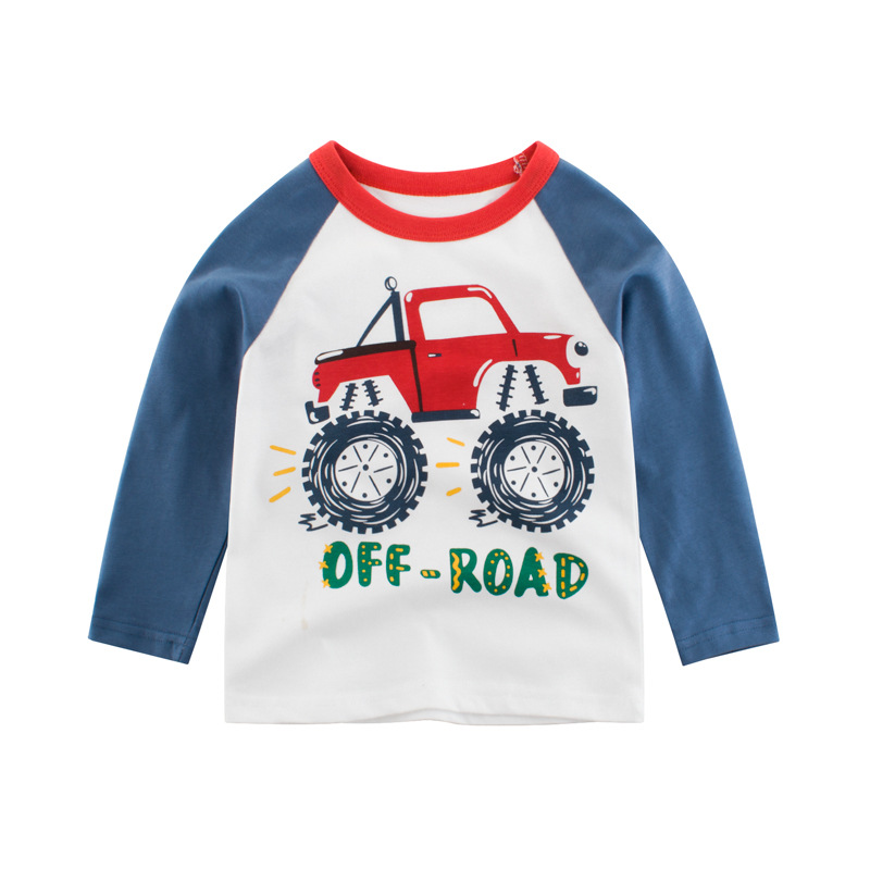 Picture of 27kids Korean version of children's clothing boys autumn new children's long sleeve T-shirt car baby coat a consignment