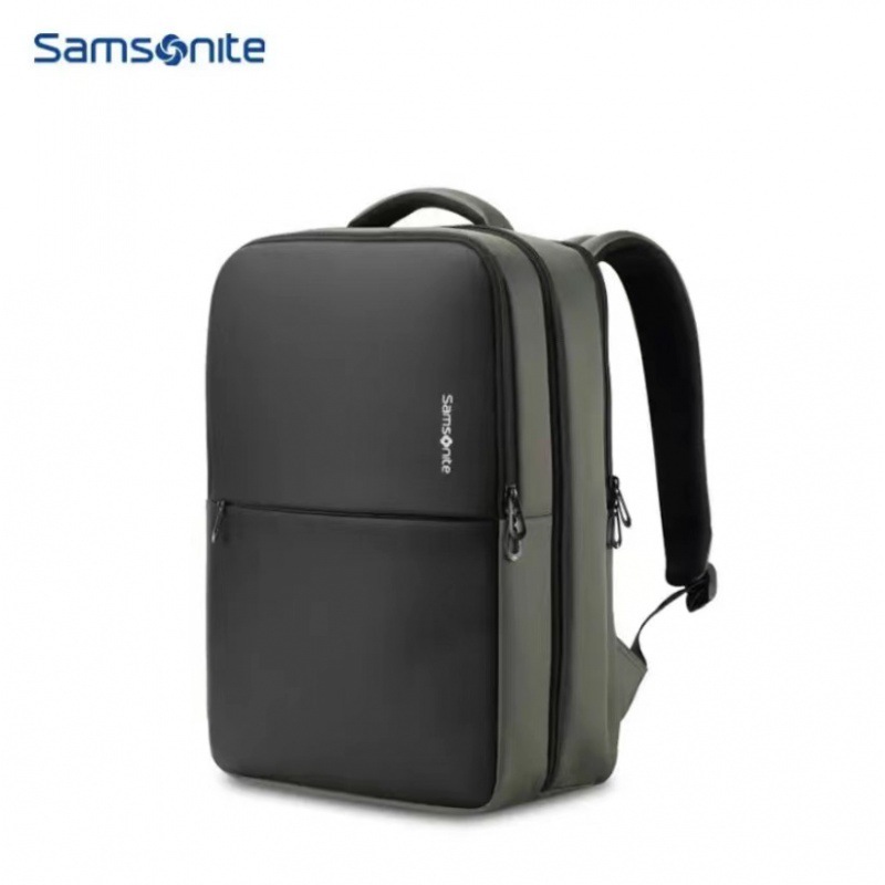 Samsonite/Samsonite backpack large capacity casual backpack PU + fabric business laptop bag