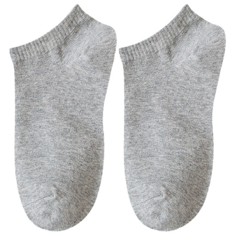 Picture of Men's and Women's Black, White and Gray Spring and Summer Shallow Mouth Invisible Boat Socks Versatile Solid Color Socks Non-Slip and Odor-Resistant Cotton Socks Manufacturer Wholesale
