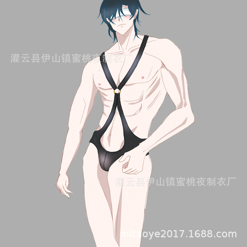 Sexy Men's Intimates, Sexy Three-Point Jumpsuit, No Need to Take Off, Water Bag Jj Men's Pajamas, One Piece Drop Shipping
