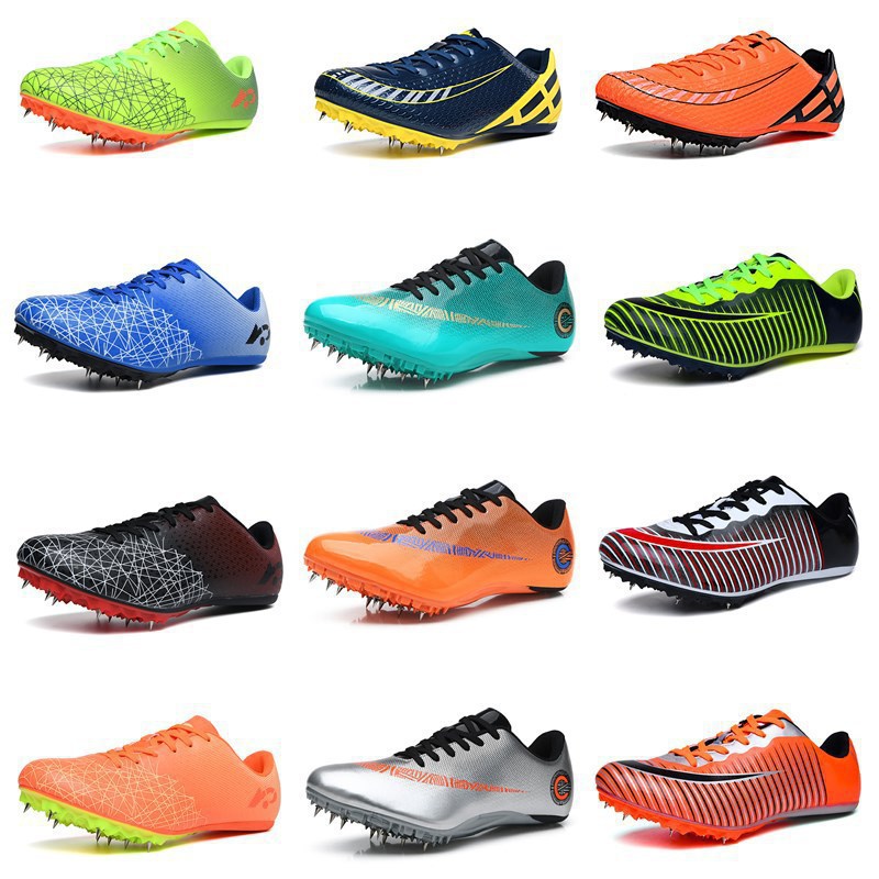   Industry Spike Shoes Track and Field Sprint Male and Female Students High School Entrance Examination Running Sports Training Competition Mid-Length Running Spike Shoes Wholesale