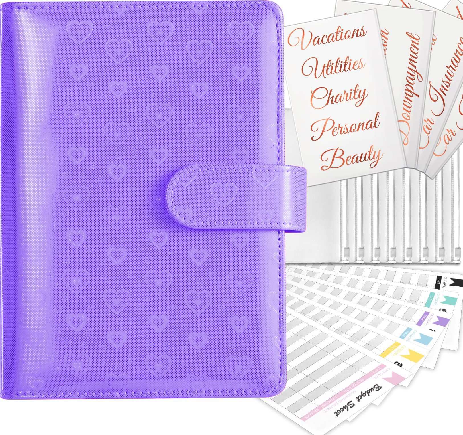 Picture of Cross-border spot explosions macaroon binder laser love hand book PU cash plan budget book.