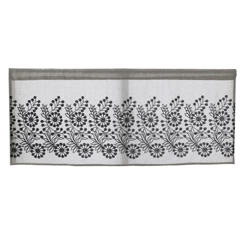 Picture of Beautiful elements of antique cotton embroidered curtain kitchen half curtain non-perforated wear Rod decorative hanging curtain factory wholesale