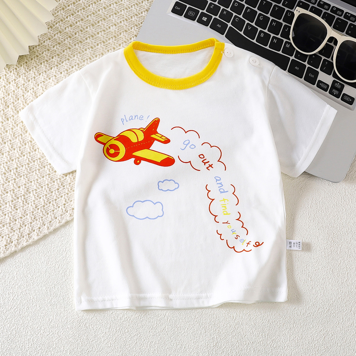 Picture of Children's Short-sleeved T-shirt Cotton New Children's Summer Baby Clothes Boys' Thin Girls' Top Summer Children's Clothing