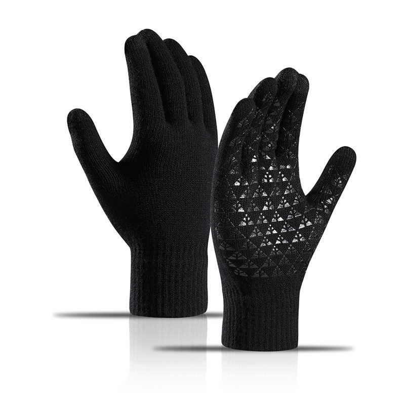 Picture of Knitted Gloves Autumn fleece-lined Thickened Touch Screen Knitted Riding Cold-proof Non-slip Offset Printing Winter Warm Gloves
