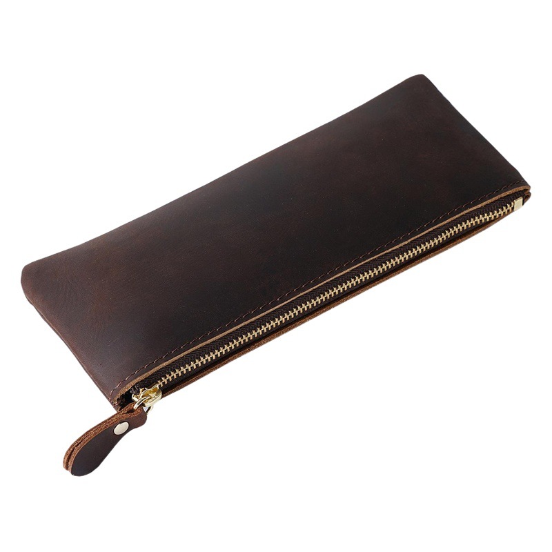 New first layer cowhide pen leather case protective case business handmade leather pencil case simple pen storage bag