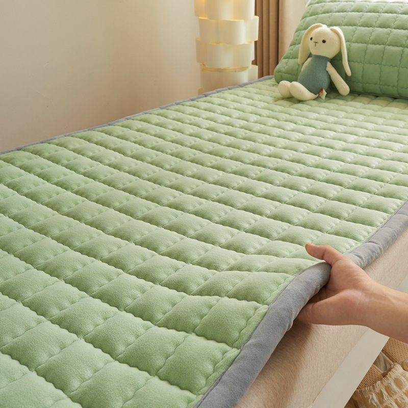 Picture of Milk Velvet Mattress Home Foldableing Soft Cushion Student Bedding Three-Piece Set Printed Dormitory Mat Special Single Mattress