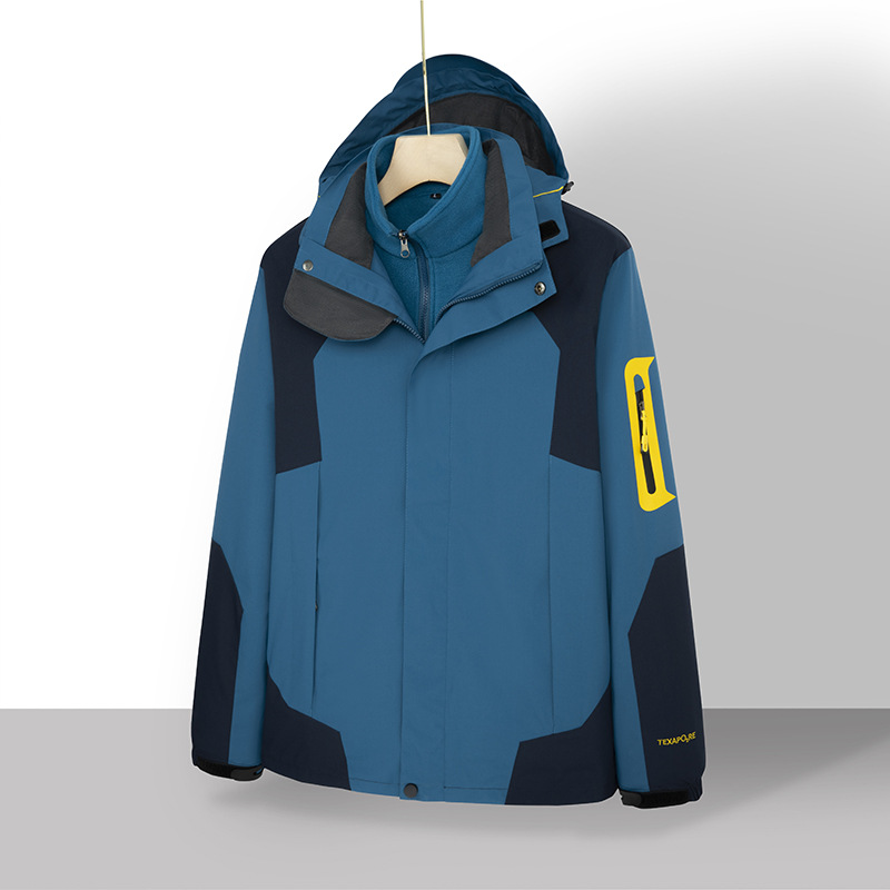 Picture of Autumn and Winter new outdoor two-piece jacket men's warm three-in-one couple jacket women's work clothes mountaineering clothes