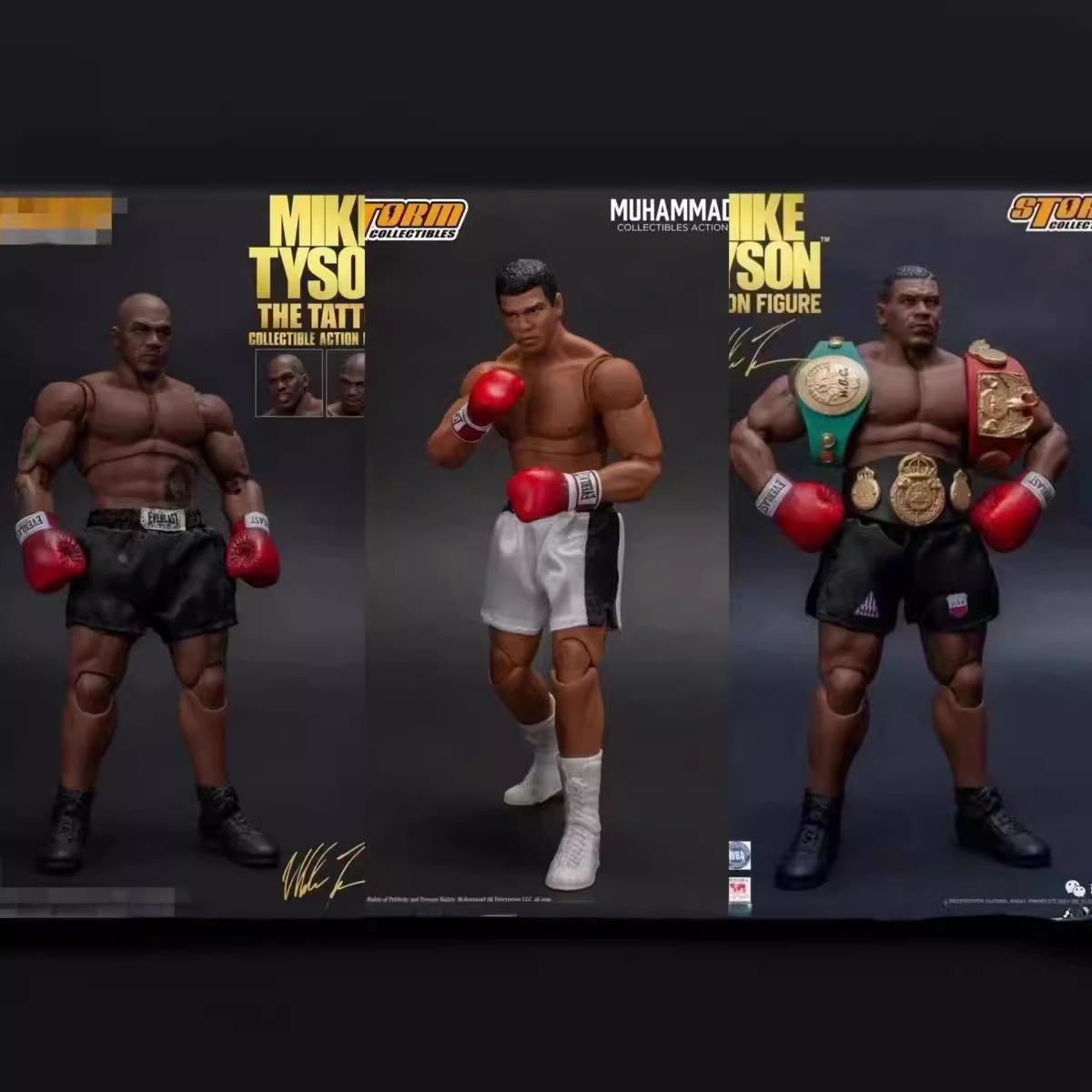 Direct selling in stock boxing champion 1 generation 2 generation Tyson Ali boxing champion Mike Tyson three head carving movable hand